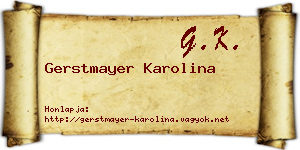 Gerstmayer Karolina névjegykártya
